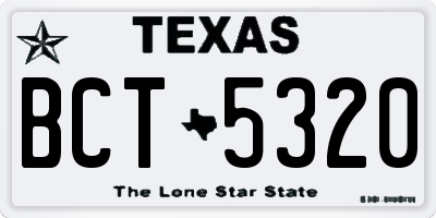 TX license plate BCT5320