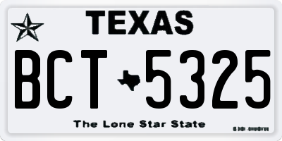 TX license plate BCT5325