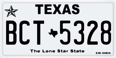 TX license plate BCT5328