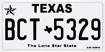 TX license plate BCT5329