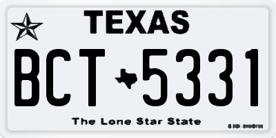 TX license plate BCT5331