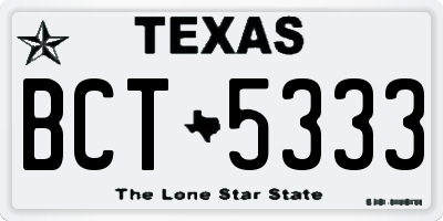 TX license plate BCT5333