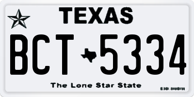 TX license plate BCT5334