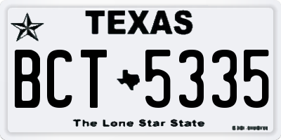 TX license plate BCT5335