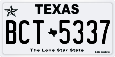 TX license plate BCT5337