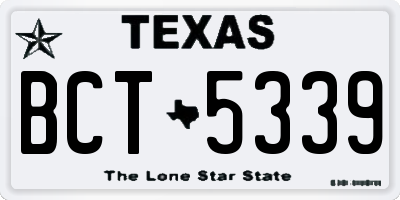 TX license plate BCT5339