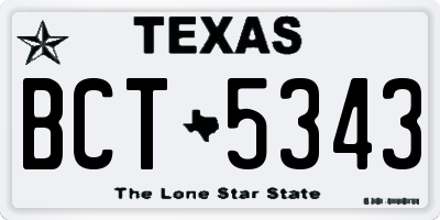 TX license plate BCT5343