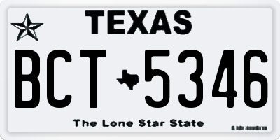 TX license plate BCT5346