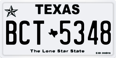 TX license plate BCT5348