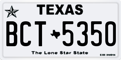TX license plate BCT5350