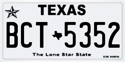 TX license plate BCT5352