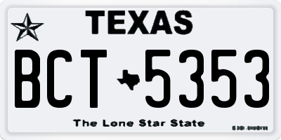 TX license plate BCT5353
