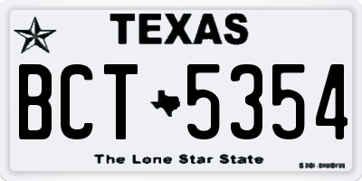 TX license plate BCT5354