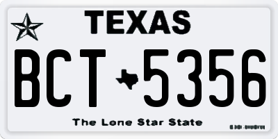 TX license plate BCT5356