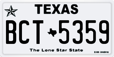 TX license plate BCT5359