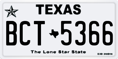 TX license plate BCT5366
