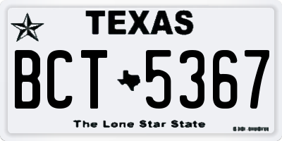 TX license plate BCT5367