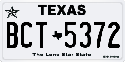 TX license plate BCT5372