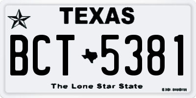 TX license plate BCT5381