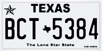 TX license plate BCT5384