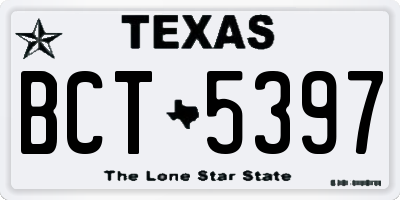 TX license plate BCT5397