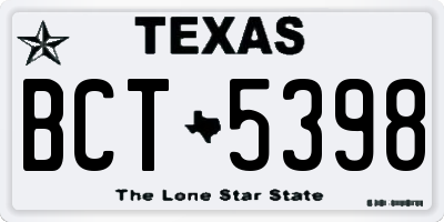 TX license plate BCT5398