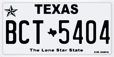 TX license plate BCT5404