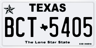 TX license plate BCT5405