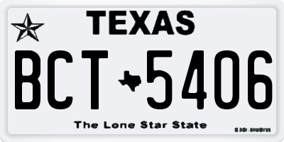 TX license plate BCT5406