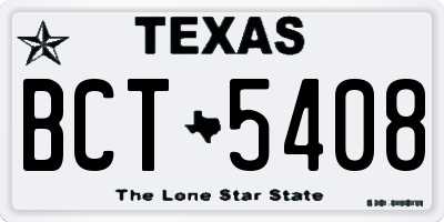 TX license plate BCT5408