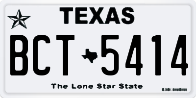 TX license plate BCT5414