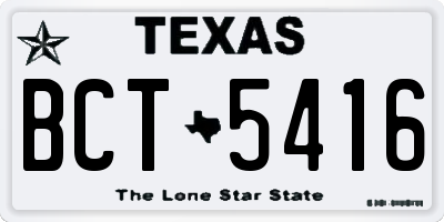 TX license plate BCT5416