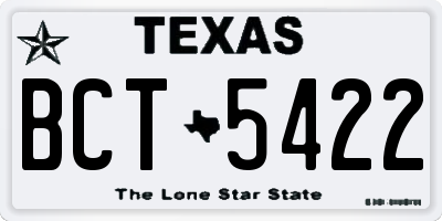 TX license plate BCT5422