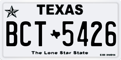TX license plate BCT5426