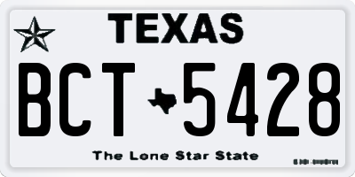 TX license plate BCT5428