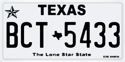TX license plate BCT5433