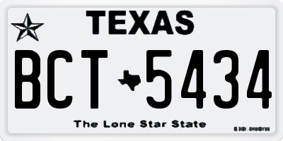 TX license plate BCT5434