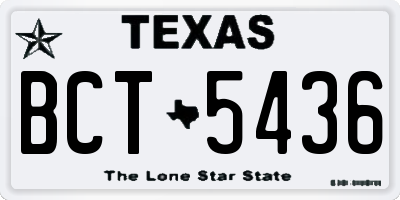 TX license plate BCT5436