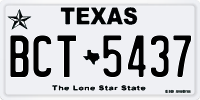TX license plate BCT5437