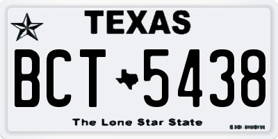 TX license plate BCT5438