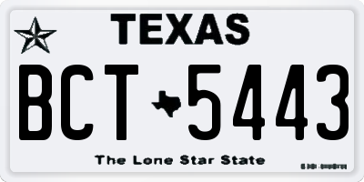 TX license plate BCT5443