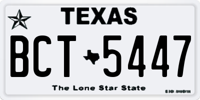TX license plate BCT5447