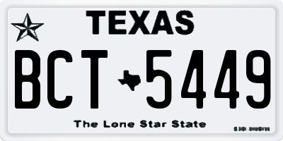 TX license plate BCT5449