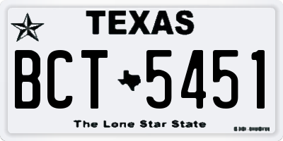 TX license plate BCT5451