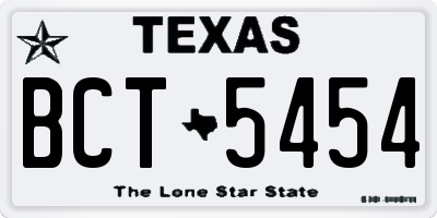 TX license plate BCT5454