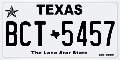 TX license plate BCT5457