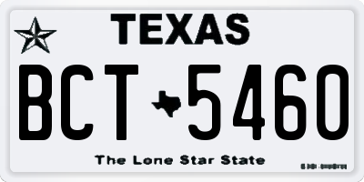 TX license plate BCT5460