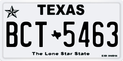 TX license plate BCT5463