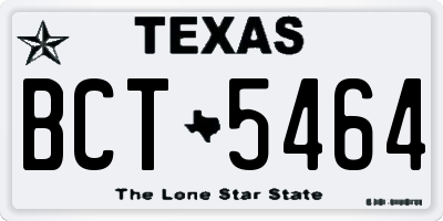 TX license plate BCT5464