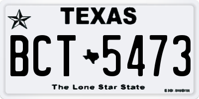 TX license plate BCT5473